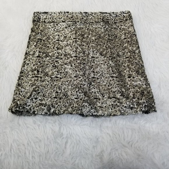 Native Rose For LF Gold Sequin Kesha Shimmer Mini Skirt Women's Size 8 - Picture 5 of 8